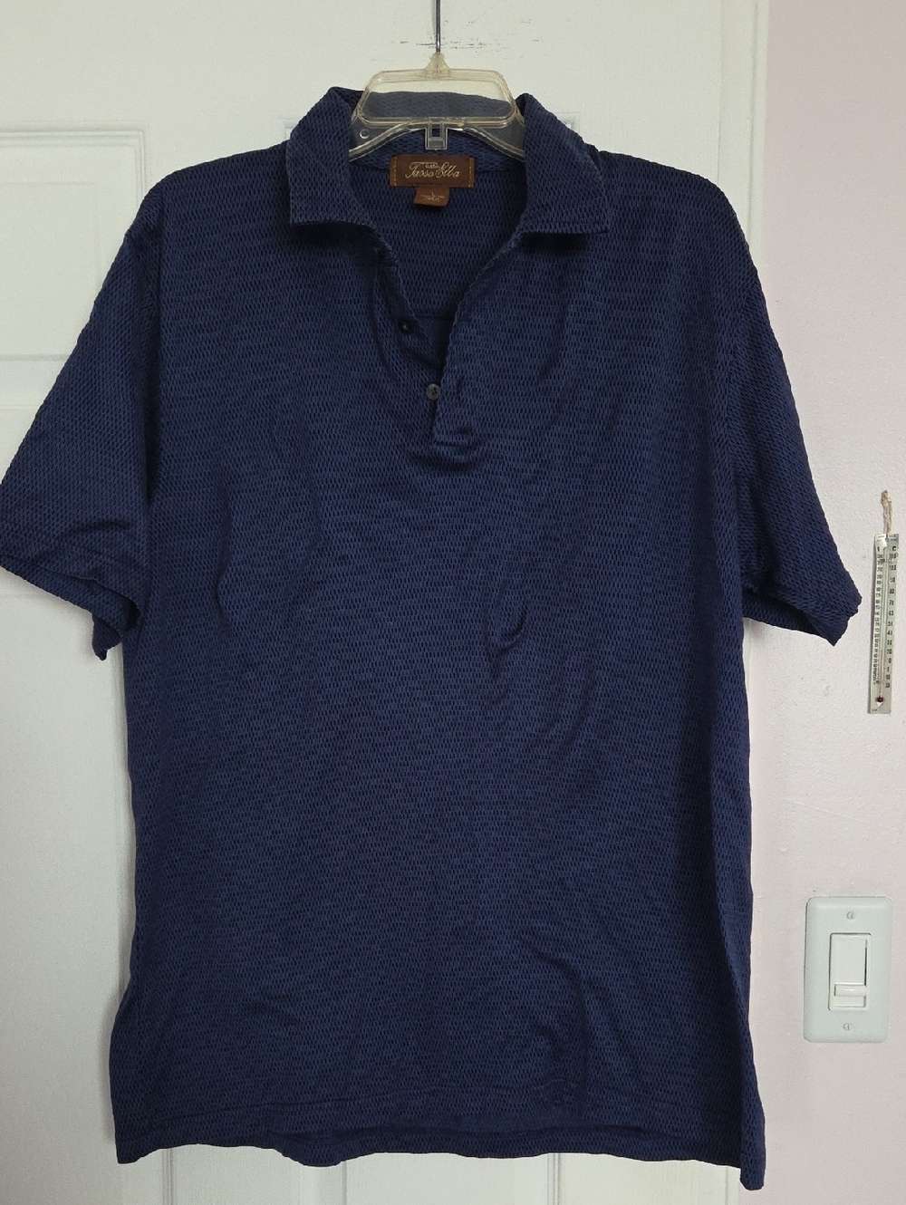 Tasso Elba Men's Navy Textured Polo Shirt